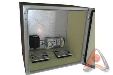 Металлический термошкаф с подогревом и возможностью установки вентиляции, 500х500х300, герметичный,