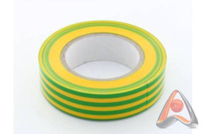 Универсальная изоляционная лента 15мм х 25м, желто-зеленая, Rexant 09-2107
