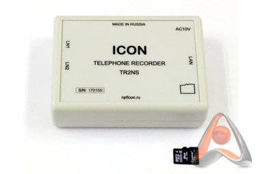 2-канальное сетевое устройство записи, регистратор телефонных разговоров ICON TR2NS
