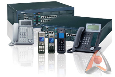 Комплект АТС KX-NCP1000RU 4-внешних и 24-внутренних линий+телефон KX-DT321(подержанный)