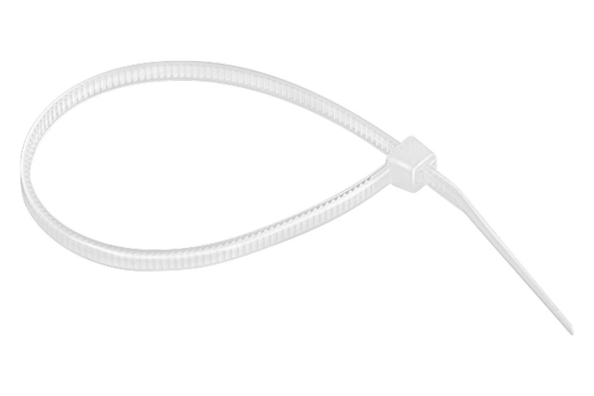 Стяжка (кабельный хомут) нейлоновая не открывающаяся (одноразовая), 250 x 7.6 мм, 100 шт, Rexant 07-