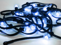 LED Galaxy Bulb String 10м, черный КАУЧУК, 30 ламп*6 LED СИНИЕ