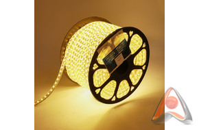 LED лента 220 В, 13х8 мм, IP67, SMD 5050, 60 LED/m, цвет свечения теплый белый
